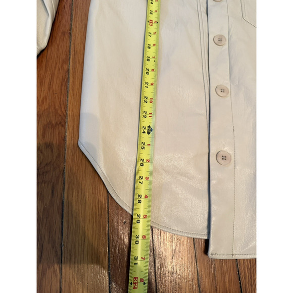 Aritzia Wilfred Faux Leather Long Sleeve Shirt Jacket Ganna Shacket Size Small - Picture 10 of 11